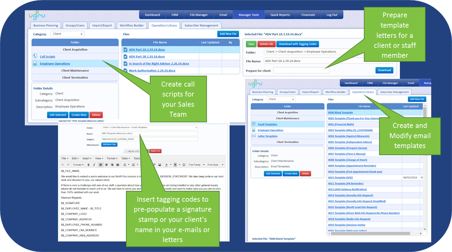 UGRU CRM For Financial Advisors Operations library